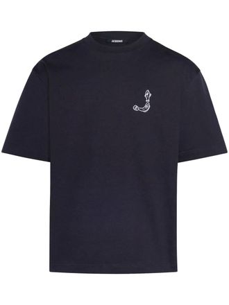Jacquemus Mens Le Meru Logo T-Shirt - Dark Navy Cotton - Size Small