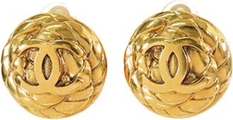 Chanel 1996 vergulde oorclips met CC-logo - Goud
