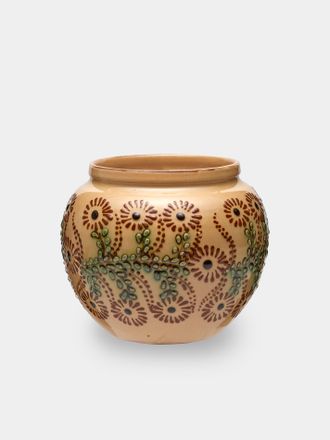 Poterie d'&Eacute;vires Flowers Hand-Painted Ceramic Vase (5in/13cm)