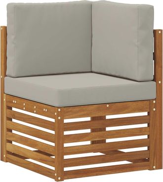 vidaXL Sof&aacute; De Esquina Para Exteriores Madera De Acacia S&oacute;lida Natural Vidaxl