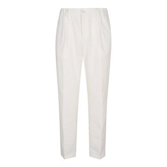 Herno Slim-fit Trousers, male, White, Size: XS Seersucker Trousers