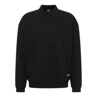 Carlo Colucci Carlo Colucci, Sweatshirts, male, Black, Size: 2XL Oversize Polo Sweatshirt - Carat 2.0