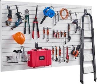 OEM Paneles De Pared De Listones De Pvc 1225 X 2450 X 20 Mm Para Garaje Con Accesorios, Panel De Listones Ajustable Con Estructura De Acoplamiento Y Corte