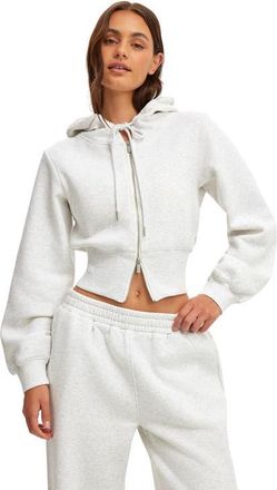 Cotton On Womens Active Fleece Contour Zip Through in Light Grey Marle at Nordstrom, Size X-Large
