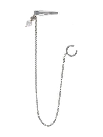 Justine Clenquet Taylor pearl-detail body jewellery - women - Brass - One Size - Silver