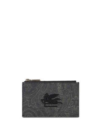 Etro Portafoglio con stampa paisley - Grigio