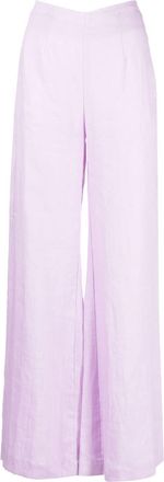 Faithfull The Brand La Plage de Mau straight-leg trousers - women - Linen/Flax - M - Purple