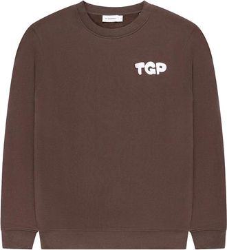 The Goodpeople Look Artwork Sweater - Heren - Sweatshirts & Hoodies - Bruin - Maat: XL Katoen