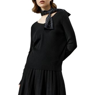 LilySilk Womens V-neck Ultra-fine Merino Wool Sweater in Black at Nordstrom, Size Medium