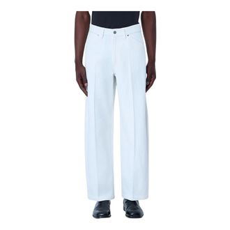Christophe Lemaire Large Trousers in Denim - male - Lemaire - Straight Fit Jeans - White - XL - Jeans