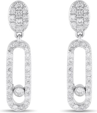 Luxury Bazaar 14K White Gold 0.50ct Diamond Drop Earrings ER29663-W