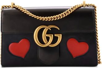 Gucci Marmont Chain Patchwork Leather Medium shoulder bag - Zwart