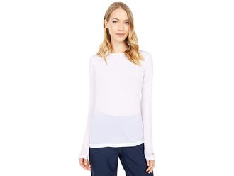 Jamie Sadock Sunsense Crew Neck Top Long Sleeve Womens Clothing Sugar : 2XL, Spandex/Nylon