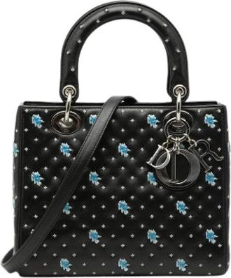 Dior Pre-owned Lady Satchel - Dames - Vintage Handtas - Zwart - ONE Size - Leer - Vintage