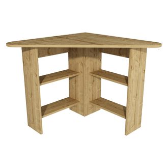 Dmora Escritorio Panchia, Esquinero, 5 Estantes, 4 Compartimentos, 80x80x74h Cm Marr&oacute;n