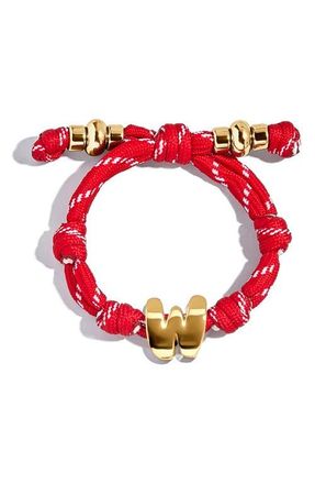 BaubleBar Knotty Initial Bracelet in Red W at Nordstrom