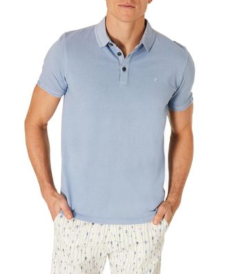 Pioneer Authentic Jeans Poloshirt, Herren, Gr. XL, blau (infinity washed), Jersey, Obermaterial: 100% Baumwolle, PIONEER AUTHENTIC JEANS, Shirts Poloshirt