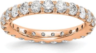 Diamond2Deal 14k Rose Gold Lab Grown Diamond Eternity Wedding Band Ring 3Ct Clarity- VS Color- G-H