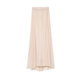 Forte_Forte Maxi Skirts, female, Beige, Size: XS Long Pleated Tulle Skirt
