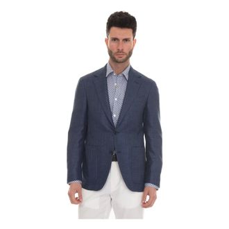Canali Houndstooth Jacket with Patch Pockets
