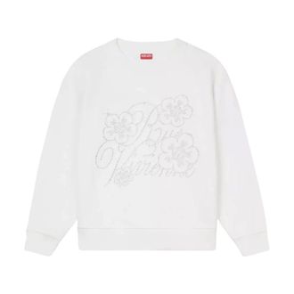 Kenzo Sweatshirts, female, White, Size: XS White Constellation Sweatshirt Crystal Logo