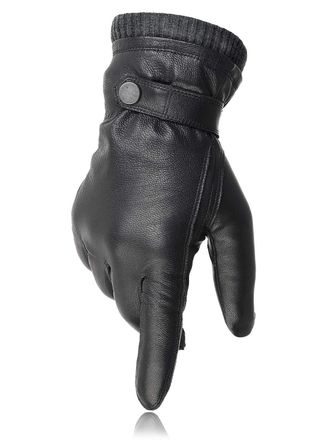 Pearlwood Freddie I Mens Goatskin Leather Gloves - Black - Small