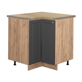 Vicco Armario De Esquina Fame-line, Antracita-oro, 80.5 Cm, Et Roble