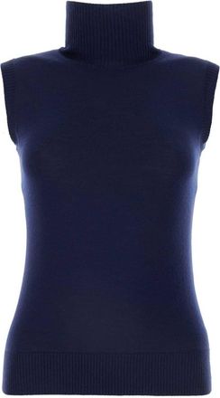 Sportmax Ardenza virgin wool knitted top - women - Virgin Wool - M - Blue