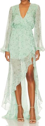 Caroline Constas Liv Gown In Mint Blossom