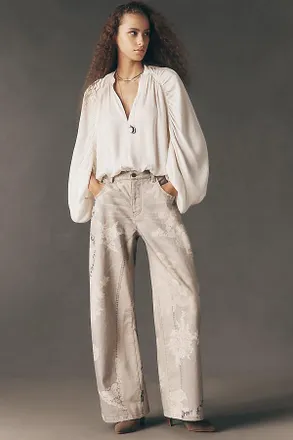 Pilcro High-Rise Puddle Curve Patterned Jeans