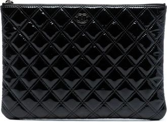 Chanel Pre-owned Clutches, female, Black, Size: ONE SIZE Pre-owned Quilted Pouch