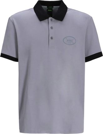 BOSS Polo con colletto a contrasto - Grigio