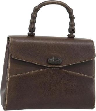 Gucci Pre-owned Vintage Hand Bag - unisex - Vintage Handtas - Bruin - ONE Size - Leer - Vintage
