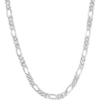 Pompeii3 Mens Figaro 14k Gold (43gram) or Platinum (80gram) 5.5mm Link Chain Necklace 24