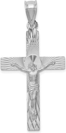 Diamond2Deal 14k White Gold Crucifix Pendant