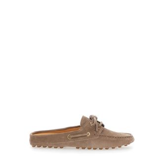 Tod's Sabot Loafers - Dames - Slip ons - Bruin - 36 1/2 EU - Su&egrave;de - Schoenen