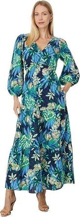 Lilly Pulitzer Deacon Dress Womens Multicolor Cotton V-Neck 3/4 Sleeve BUU1013