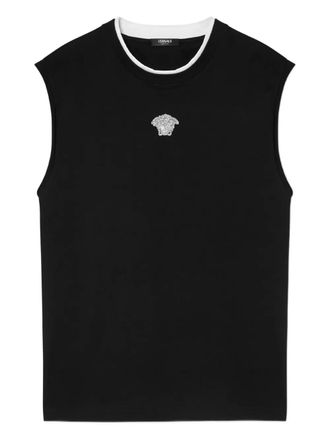 Versace Medusa-embroidered tank top - Black