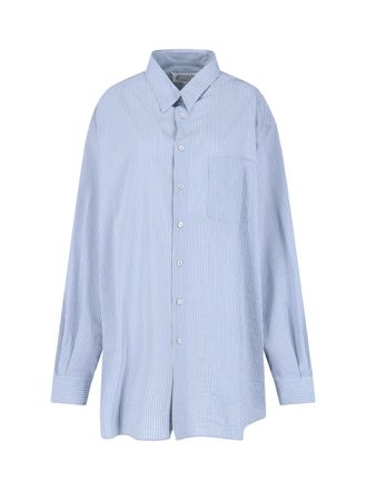 Maison Margiela Sophisticated Blue Shirt with Classic Collar