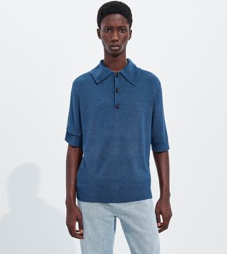 Bottega Veneta Silk Boucl&eacute; Polo - Black - Man - XL
