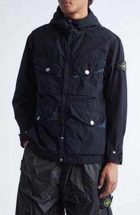Stone Island Short Parka in V0020 Navy Blue at Nordstrom, Size Xx-Large