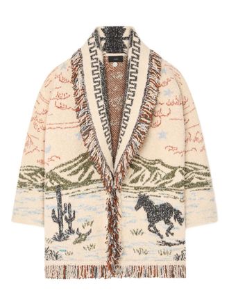 Alanui Sunset Riders cardigan - women - Virgin Wool/Cotton/Polyamide/Cashmere - S - Neutrals