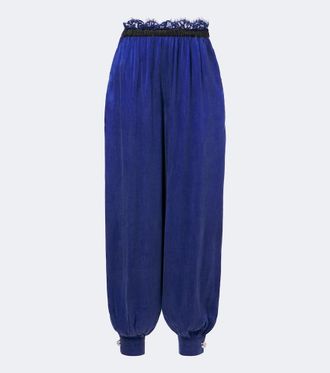 Jacques Wei Pantalones globo con piel