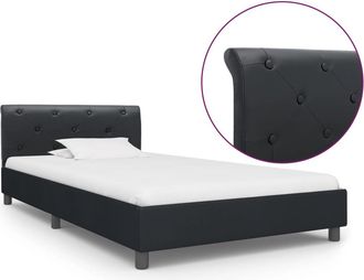 vidaXL Estructura De Cama De Cuero Sint&eacute;tico Negro 100x200 Cm Vidaxl