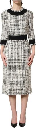Dolce & Gabbana Sheath A-lijn Midi Jurk - Dames - Casual kleedjes - Zwart - 2XS - Katoen - Kleedjes