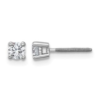 Diamond2Deal 14k Yellow Gold 1/3 ct Round Lab Grown Diamond Stud Earrings Screw Back VS Clarity, D-E Color