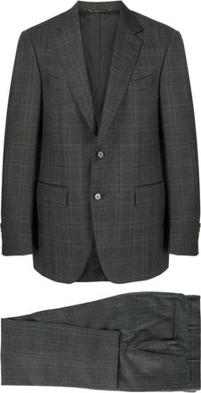 Canali checked wool suit - men - Wool/Cupro - 54 - Grey