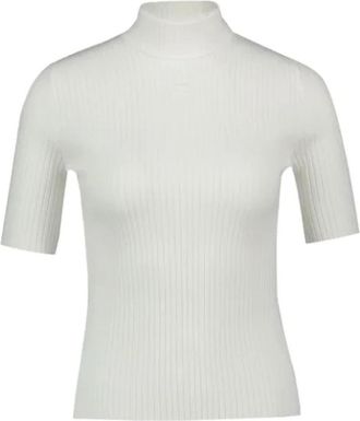 Courr&egrave;ges Cotton tops - Dames - Coltruien - Wit - M - Katoen - Truien & Vesten