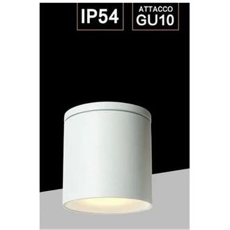 Trade Shop Trade Shop Traesio - Trade Shop - Applique Da Soffitto A Cilindro Esterno Moderno Lampada Plafoniera Gu10 Ip54 H94 - Blanco
