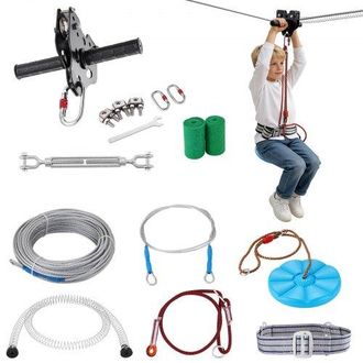 OEM Kit Teleferica Zipline 30,48 M Da Giardino Cortile Parco Attivit&agrave;